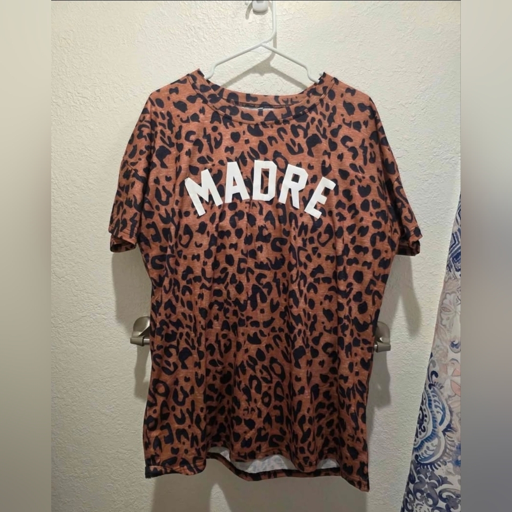 Leopard Print 'MADRE' T-Shirt 1X NWOT